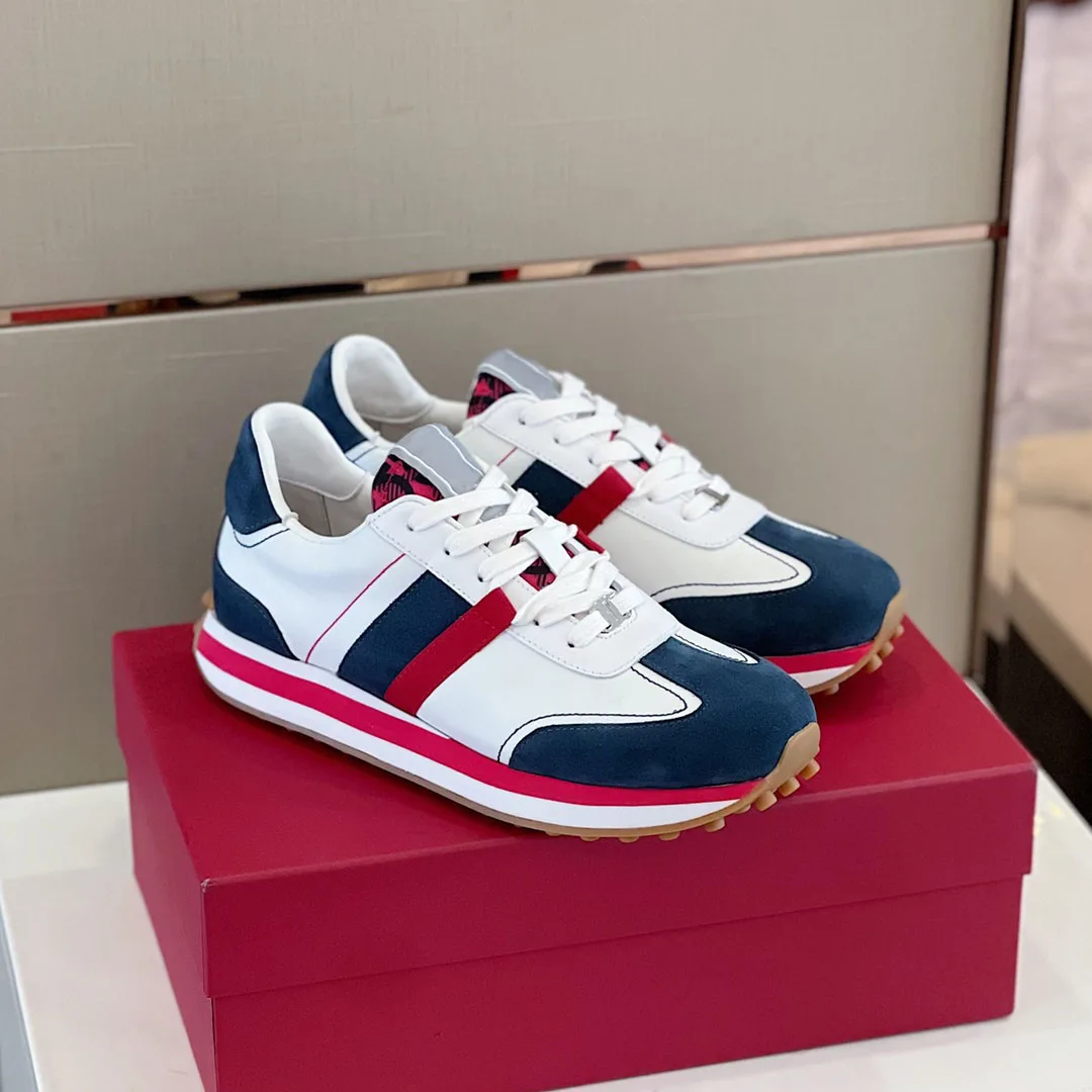 

Spring Summer 2023 new men's casual sneakers leather breathable low-top lace-up classic sneakers