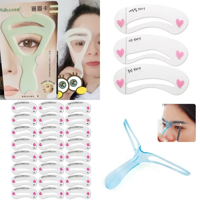 Reusable Eyebrow Stencil Set Grooming Shaping Balanced Template Eyebrow Drawing Card for Women MakeUp Beauty Accessories makeup tools,eyebrow stencil tool,eye makeup tools