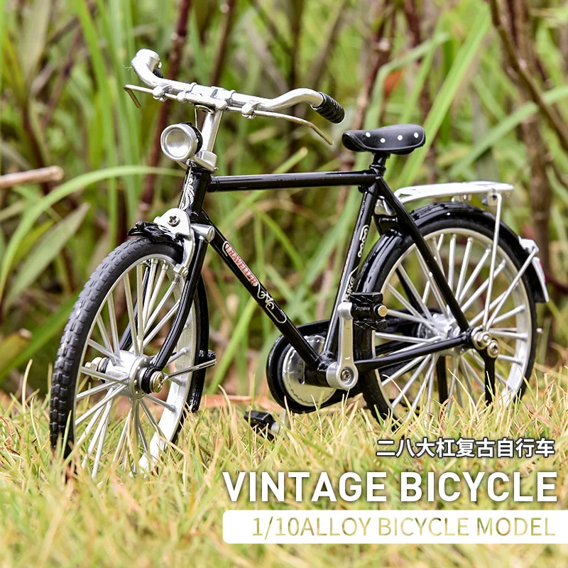 

1: 10 Metal Simulation Old-fashioned Retro Bicycle Toys Alloy Model Classic Nostalgic Finger Toy Decoration Collection DIY Craft