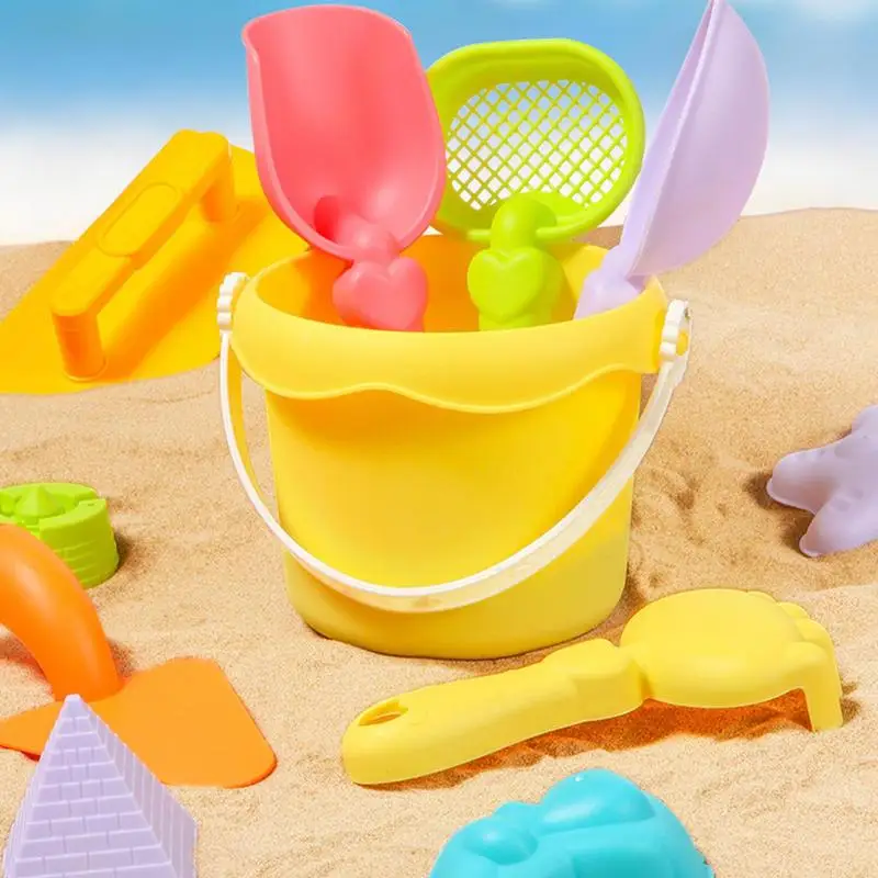 19PCS Summer Beach Set Toys For Kids Digging Sand Plastic Bucket Watering Bottle Shovels Children Beach Water Game Toys Tools