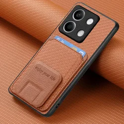 Leather Back Cover - Luxury Smartphone Case for RedmNote14ProPlus 5G (Brown)