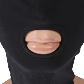 BDSM Fetish Mask Hood Sexy Toys Open Mouth Eye Bondage Party Mask Cosplay Headgear Mask Adult Game for Couples Men Woman 4