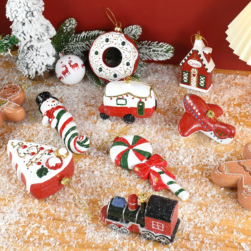 

Merry Christmas Ornament DIY Snowman Gingerbread Xmas Tree Hanging Pendants Party Decoration For Home Navidad Gift New Year 2024