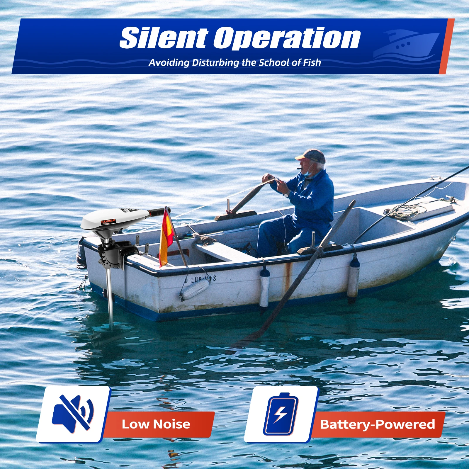 Outboard Engine Parts Electric Outboard Trolling Motor 65LBS With 40CM Short Shaft For Small Boats