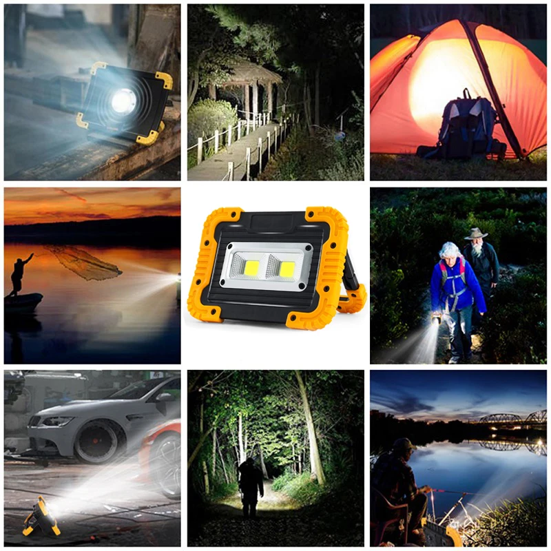 Super helle 100w LED Arbeits scheinwerfer 18650 wiederauf ladbare Hand taschenlampe leistungs starke Suchscheinwerfer wasserdichte Camping leuchte