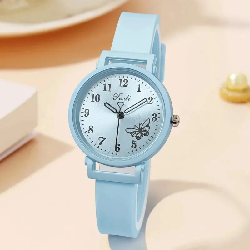 Simple Women's Watch Silicone Strap Ladies Butterfly Wristwatch Quartz Watches Casual Girls Watches Gift