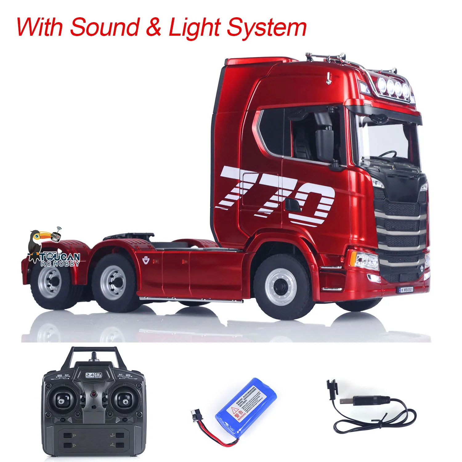 HUINA 1501 770S 1/18 Scale RC Tractor Truck Plastic Model RTR 7.4V Battery 19CH Light Sound TOUCAN RC Trucks Lorry Car Boys Toys 1