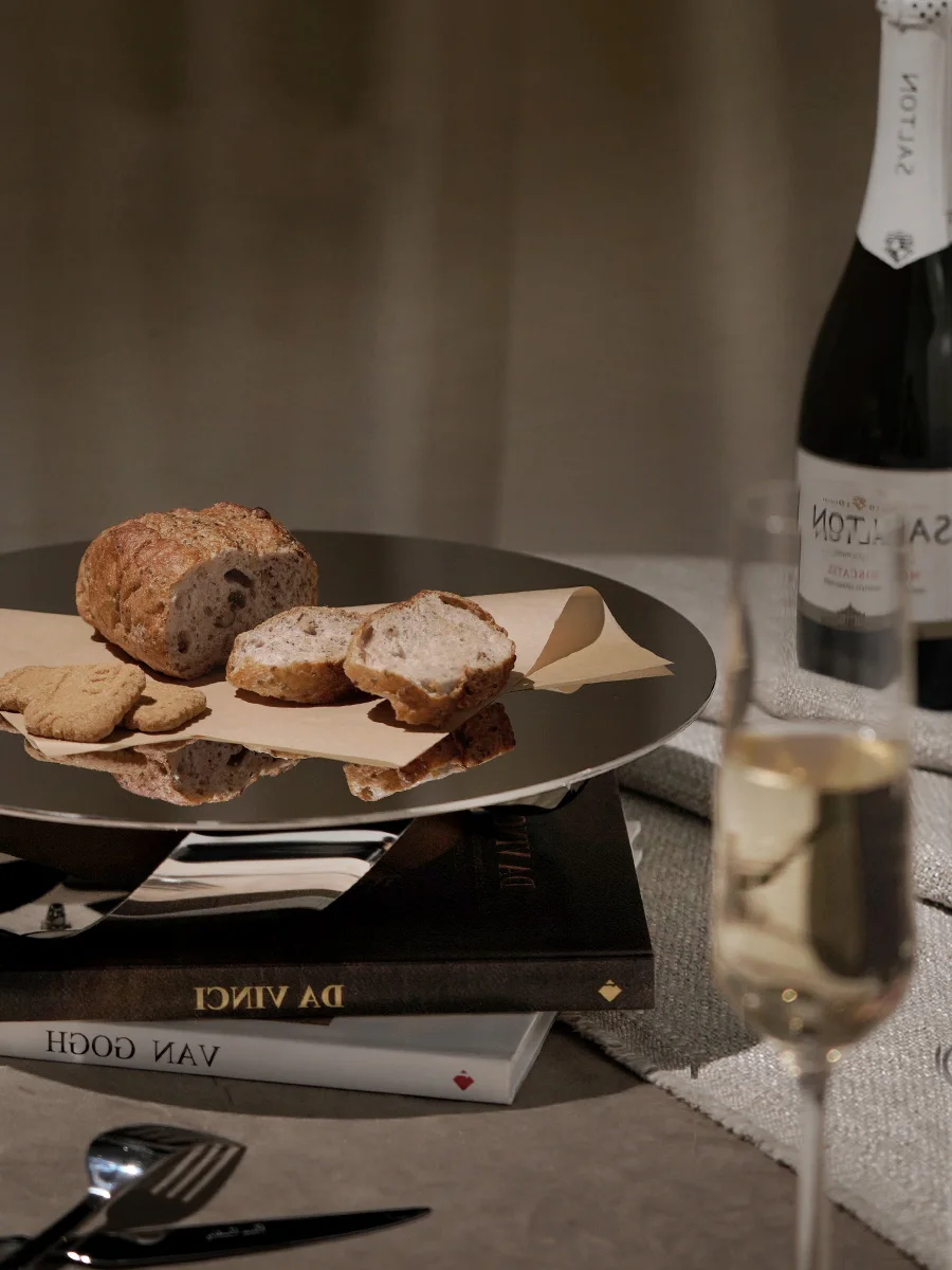 Modern Light Luxury Mirror Stainless Steel Household High Interwoven Fruit Tray Biscuit Pastry Heart Cake Pan 6