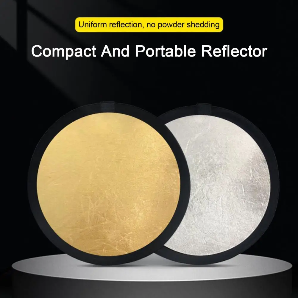 Photography Reflector Reflective Coat Compact Foldable Round Reflector Durable Two-in-one Photography Light Board for Easy Carrying Live