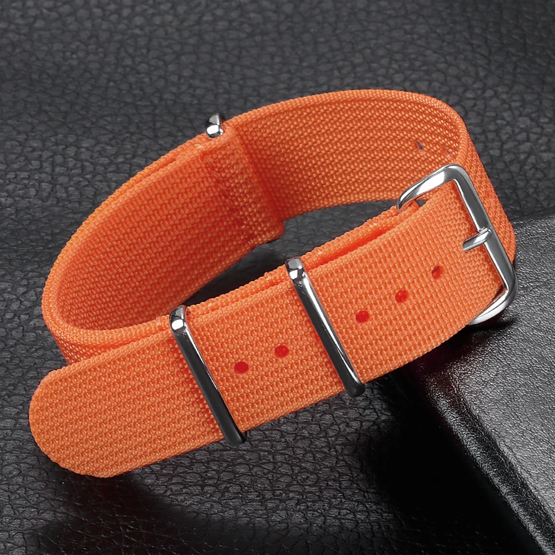 Versatile Ribbed Nylon Watch Strap - Unisex Nylon Bracelet for Military Style Watches