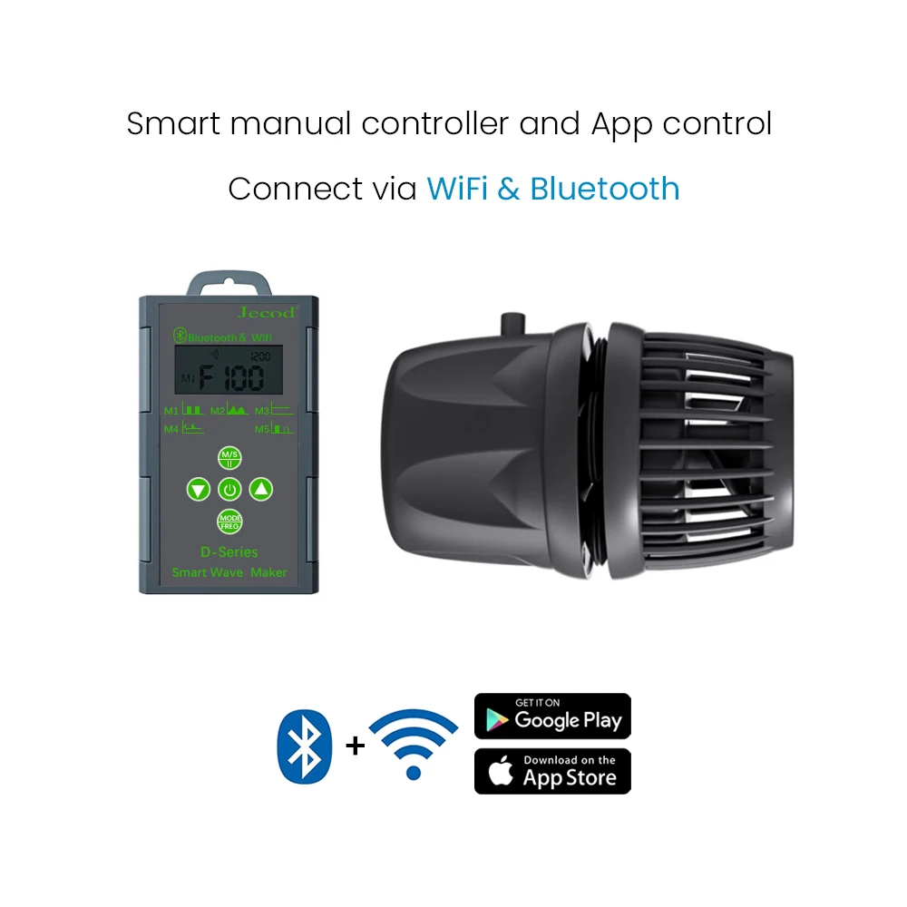 Jecod Jebao Dmp-10M/20M/30M/40M New Bluetooth WiFi App Cordless Device Aquarium Wavemaker Pump Freshwater Saltwater Fish Tank 3