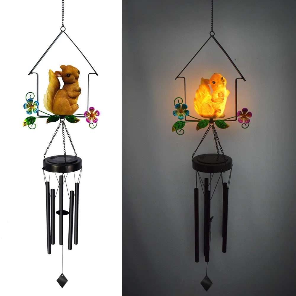 Solar Garden Wind Chime Lights Creative Resin House Lawn Lamp Outdoor