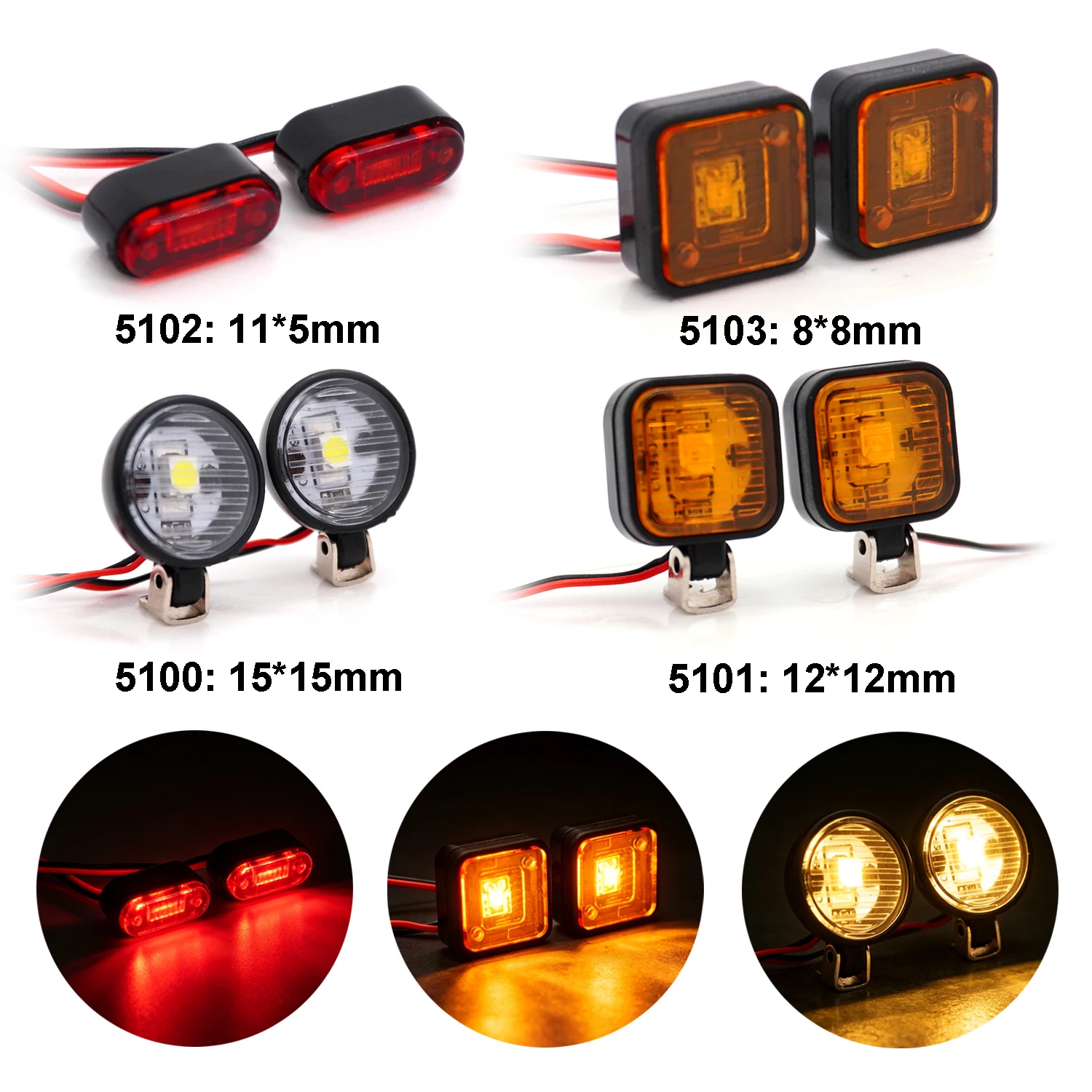 1/14 Tamiya TRX4 SCX10 Defender RC Auto Upgrade Zubehör LED Umrissleuchte Warnleuchte für einen realistischen Lichteffekt