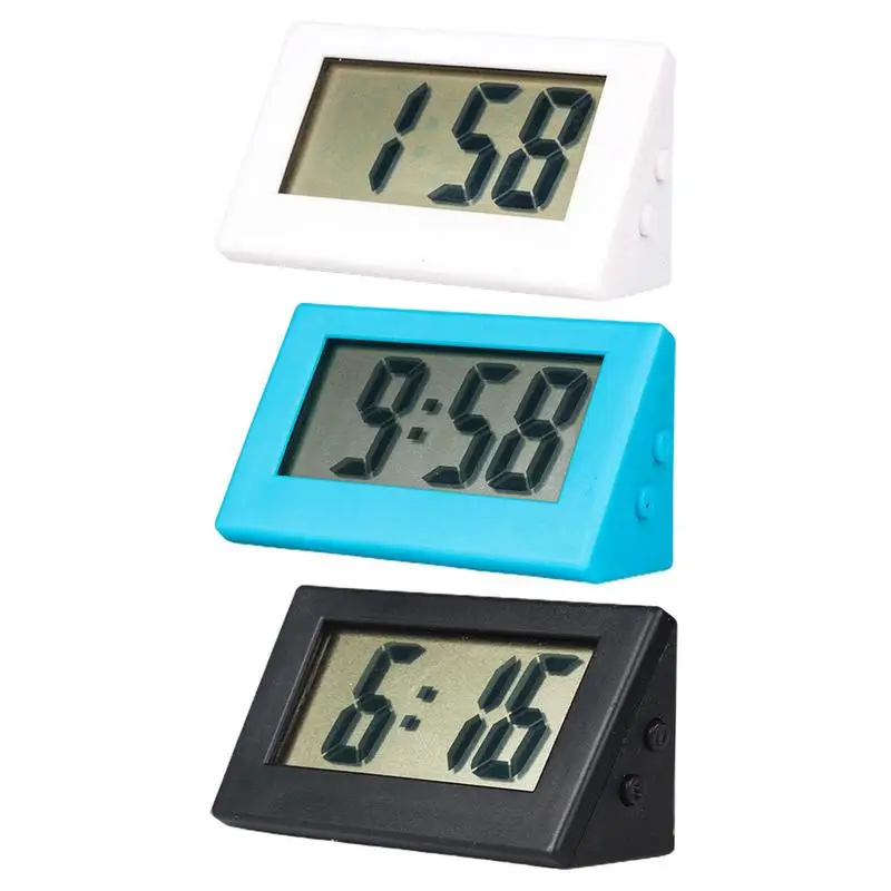 Small Digital Clock Mini LCD Digital Table Dashboard Desk Electronic
