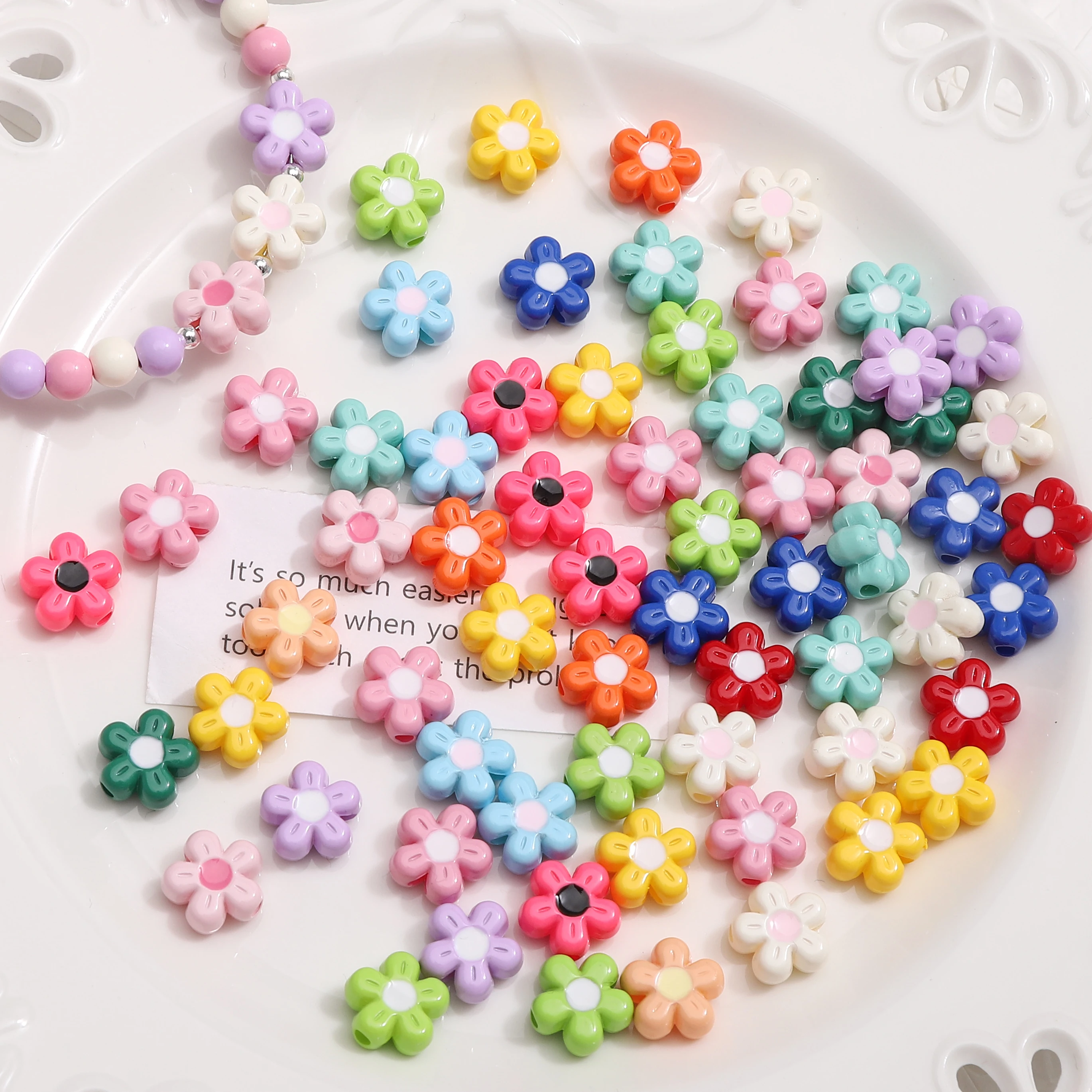 5pcs 11mm 아크릴 풍선 꽃 비즈 2mm 구멍 멀티 컬러 DIY 쥬얼리 만들기 용품 팔찌 목걸이 참 장식품