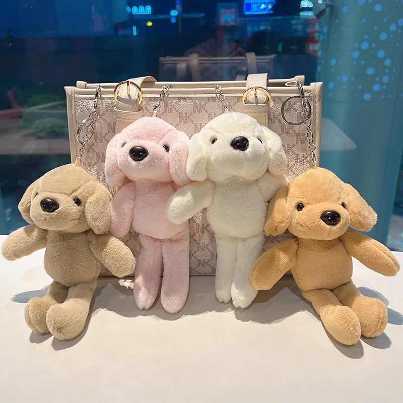 

10cm Cute Standing Dog Plush Toys Cartoon Soft Stuffed Animal Keychain Pendant Kids Backpack Hanging Doll Girls' Birthday Gifts