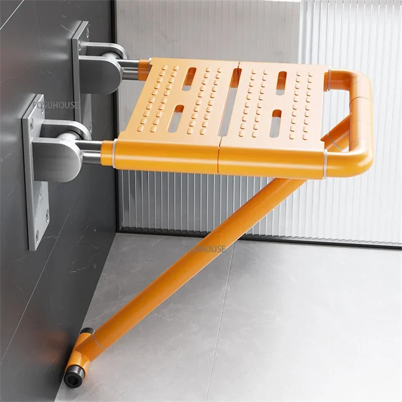 Bathroom Folding Stool Wall-mounted Non-slip Auxiliary Shower Seat Elderly Home Stainless Steel Rust Resistant Shower Stool M