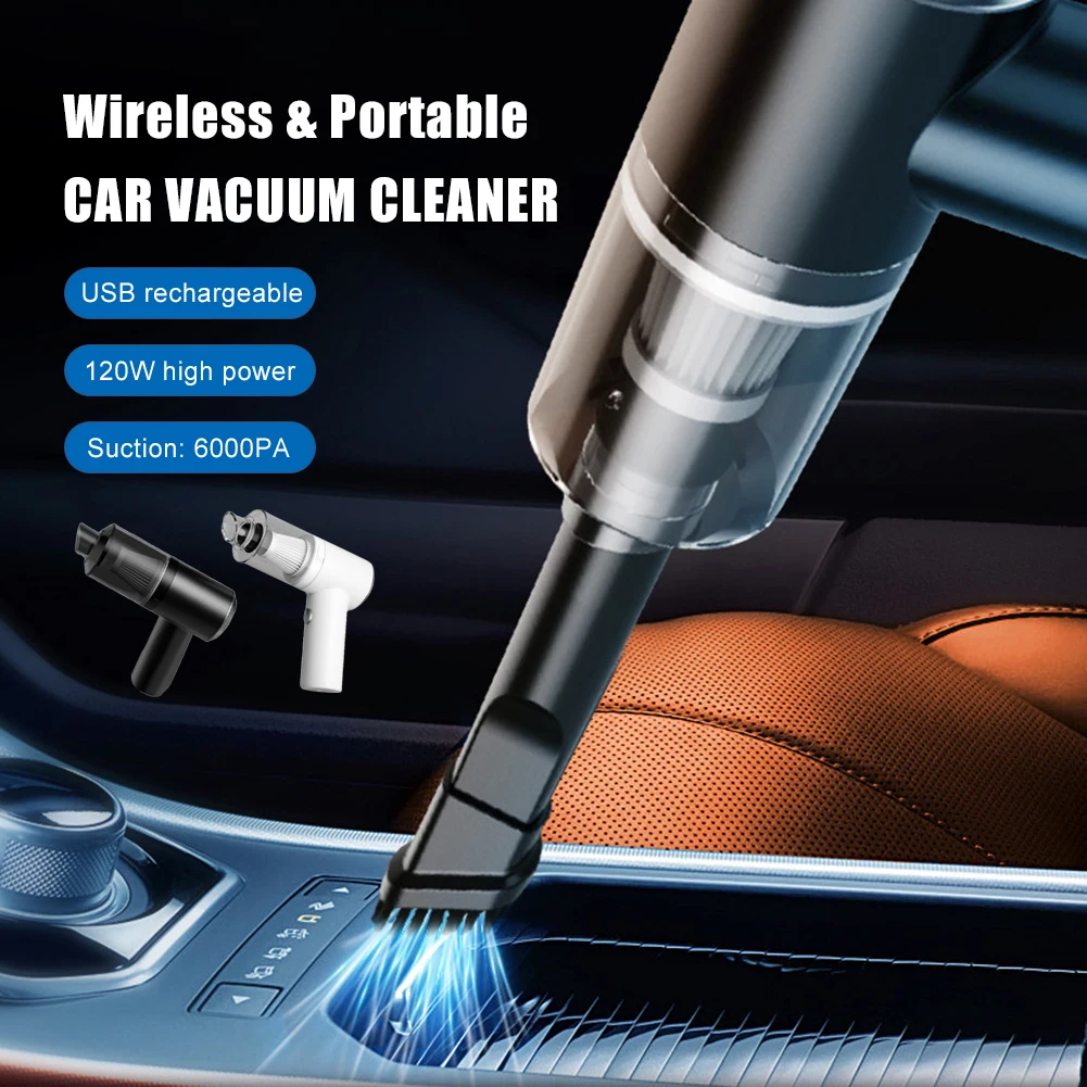 120WWirelessCarVacuumCleanerRechargeable6000PAPortableHandheld