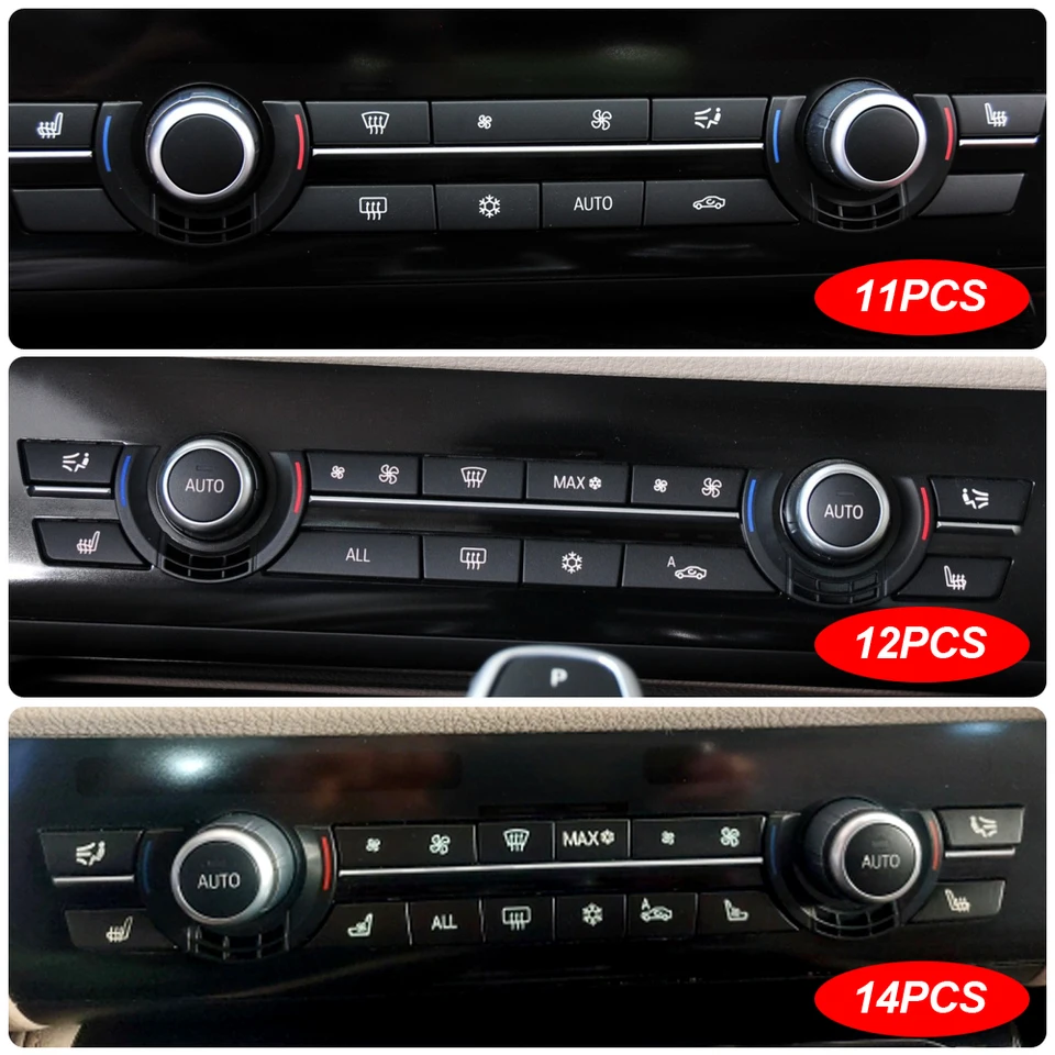 12 Stuks Knoppen A/C Verwarming Schakelaar Cover Voor BMW F07 F10 F11 F01 F02 - Perfecte Vervanging