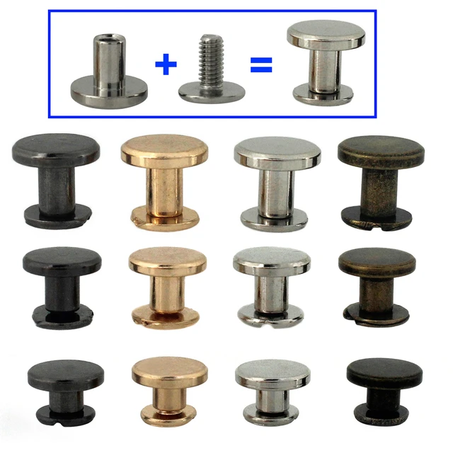 10pcs Metal Binding Chicago Screws Nails Studs Rivets For Photo Album Desk  calendar menu Leather Craft Belt Wallet Fasteners - AliExpress