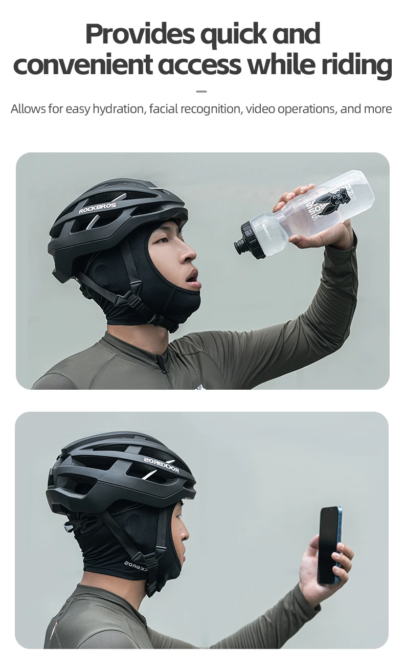 ROCKBROS Motorrad-Gesichtsmaske UPF50+, Eisseide, Sonnenschutz, Fahrrad-Sturmhaube, Schal, atmungsaktiv, staubdicht, winddicht, Fahrradmaske – Detail 10
