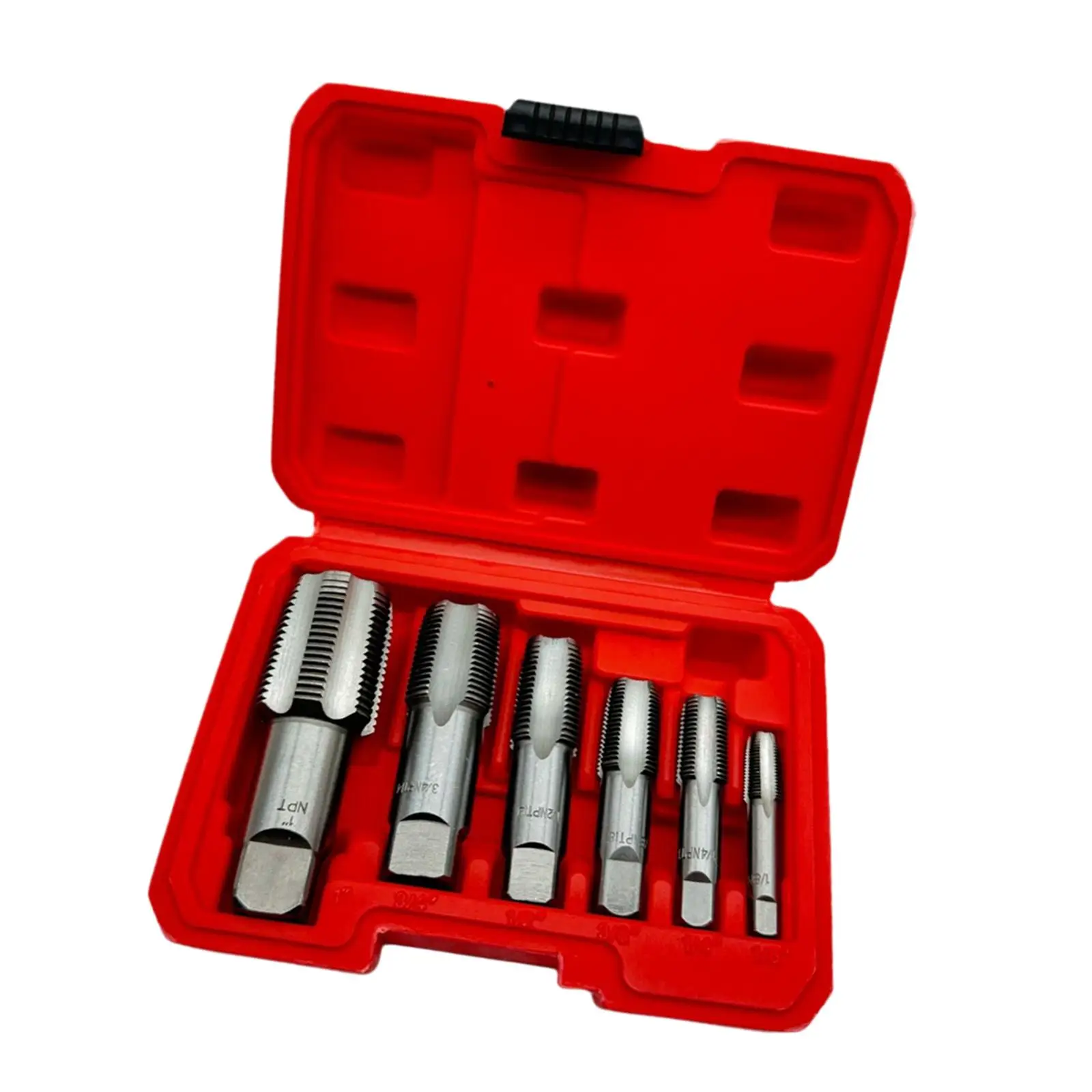 6x NPT 파이프 탭 DIY 유지보수용 보관함 포함 정비공 배관 탭 세트
