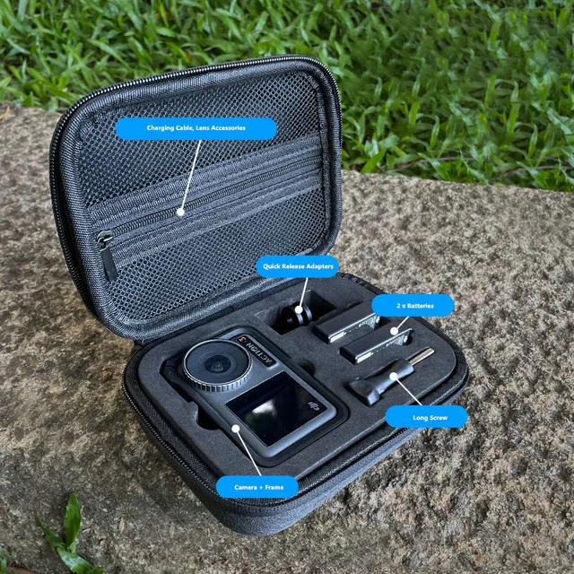 étui Rigide Caméra Sport Sac Transport TELESIN Pour DJI Osmo Action 5 Pro - Coque Rigide étanche - Rangement Accessoires Caméra Action Accessoires DJI Action 5