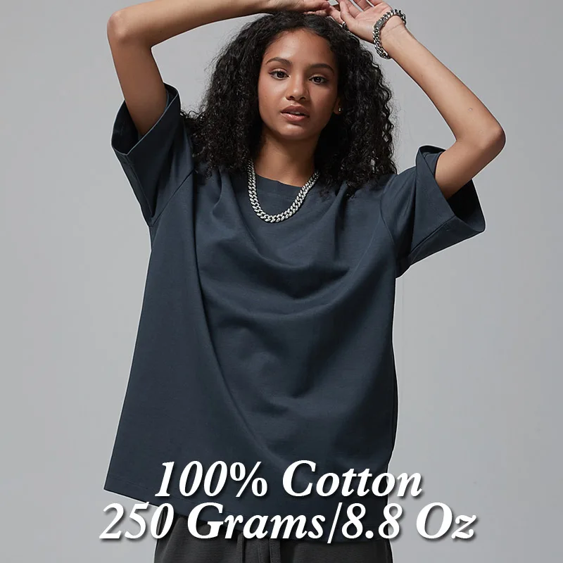 Oversized 100 Cotton T shirt Women,Short Sleeve Solid Tops,Y2k Tee,Hip Hop T-Shirts,Loose Streetwear,HeavyWeigh Cotton Clothing 2