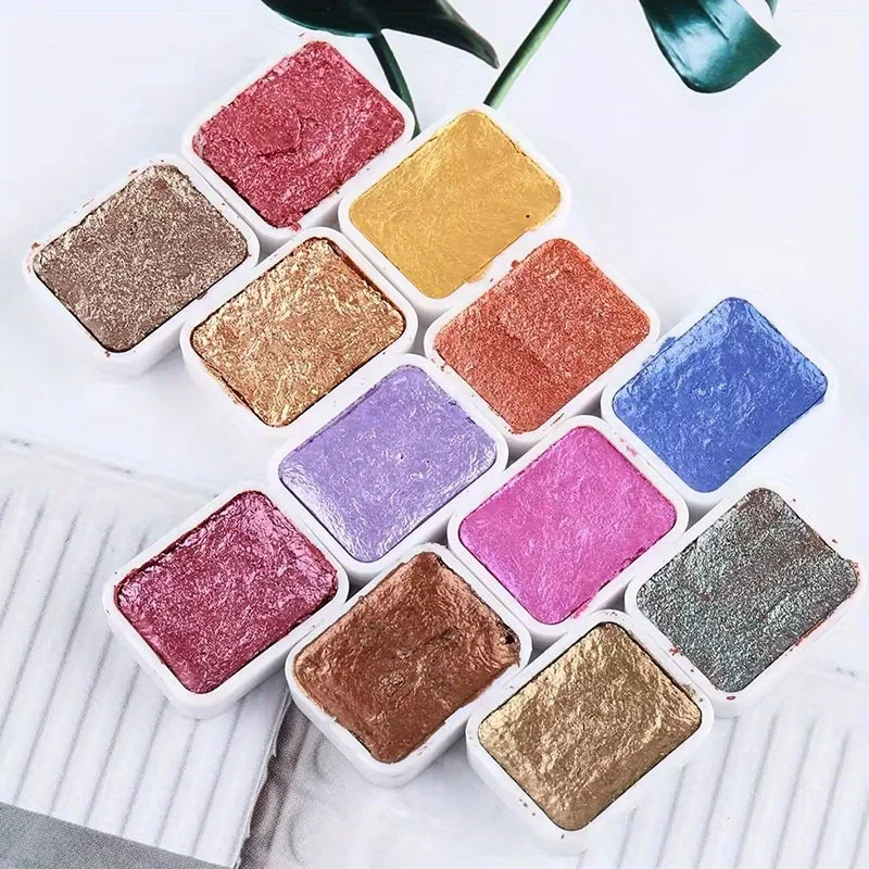 20 Colors Pearlescent Watercolor Set Metallic Watercolor Paint Set
