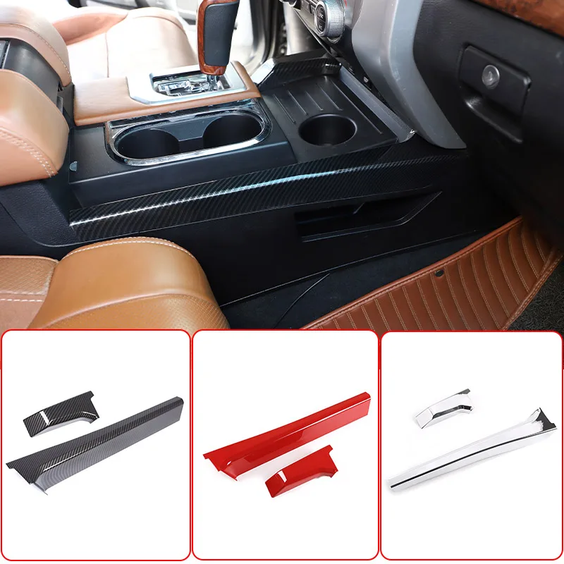 

For Toyota Tundra 2014-2020 ABS Carbon Fiber Car Central Control Shift Side Decorative Cover Sticker Car Interior Accessories