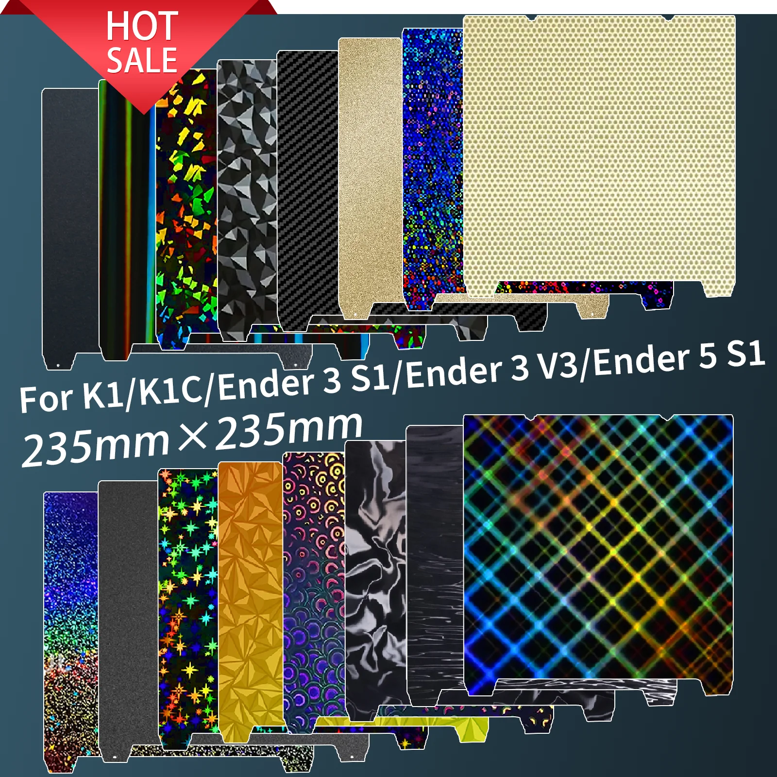 PET-Platte für K1/K1C Ender 3 V3 SE/KE, Ender 3 S1 Pro, Ender 5 S1 Bauplatte, doppelseitiges beheiztes Bett, 3D-Druck-Bauplatte