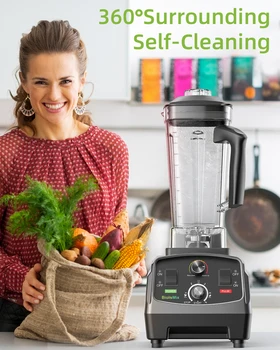 BioloMix 3HP 2200W Heavy Duty Commercial Grade Timer Blender Mixer Juicer Fruit Food Processor Ice Smoothies BPA Free 2L Jar 5