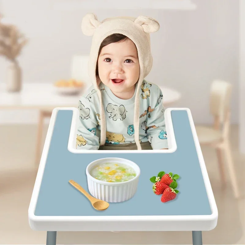 Solid Color Baby Soft Silicone Placemat High Chair Tray Mat Kids Non-slip Tableware Easy to Clean Infant Feeding Accessories 6