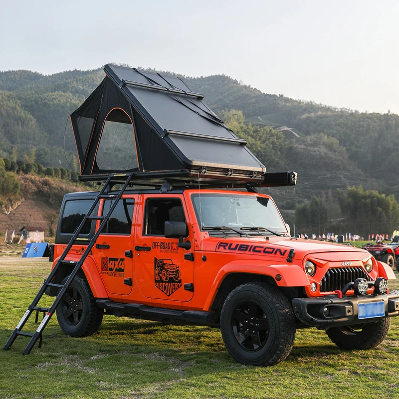 

Aluminum Triangle Clamshell Hard Shell Car Tent Roof Top 2 Person Off-road Suv Camping Car Rooftop Tent