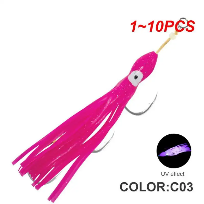 

1~10PCS Fake Bait Rose 5/0 Glorious Night Fishing Worry-free Tear-resistant And Not Easy To Tear Bionic Bait White 5/0