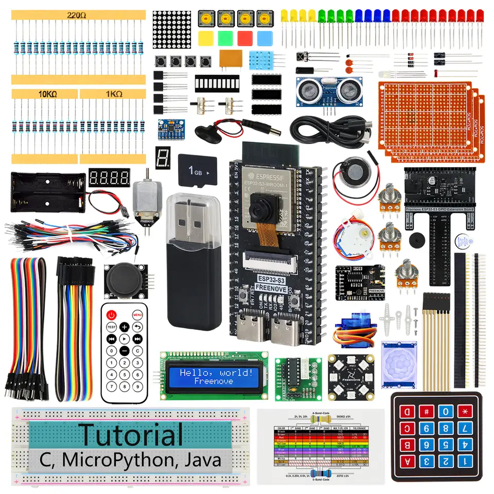 Freenove ESP32 ESP32-S3 Camera Ultimate Starter Kit, USB-OTG WiFi+BT, Python C Java, 828-Page Tutorial, 121 Projects, 243 Items image 1