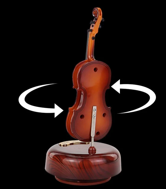 Boîte à musique pour violon, guitare avec Base rotative, Instrument  Miniature, Artware créatif, cadeau de fête, cadeau de noël, 2 pièces/lot -  AliExpress