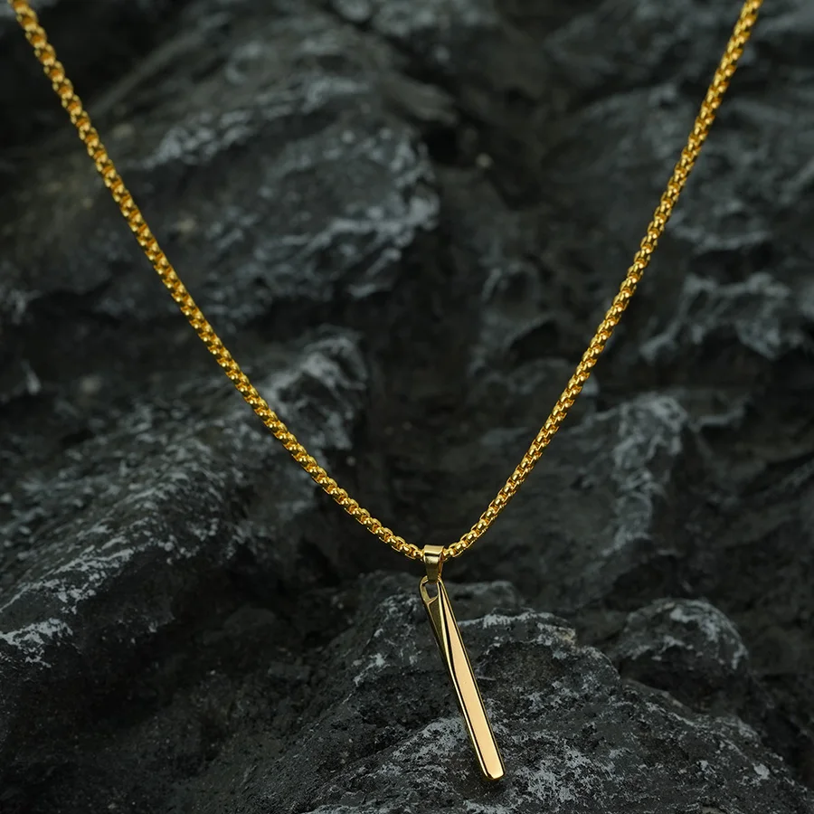 Stainless Steel Gold Silver Punk Necklace for Men