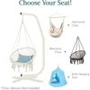 Metal Hanging Hammock C-Stand for Chair/Weather-Resistant Finish, Offset Base - Stand Only 6