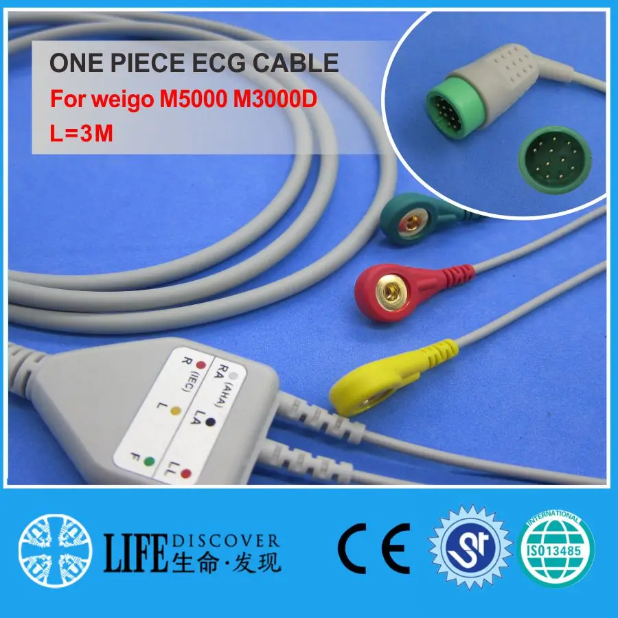 

ЭКГ-кабель с 3 Проводами для контроля пациента weigo M5000 M3000D