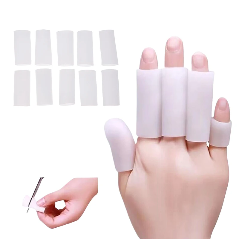 Description Picture 2 of itemNew 10Pcs Cooking Kitchen Tools Silicone Gel Tube Hand Bandage Finger Protector Anti-cut Heat Resistant Finger Sleeves