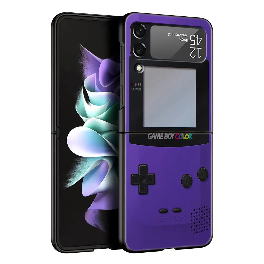 Nintendoゲームボーイ風カバー付 Galaxy Z Flip5 512MB 3D Cute Game Boy Gamepad Retro Classic Phone Case for