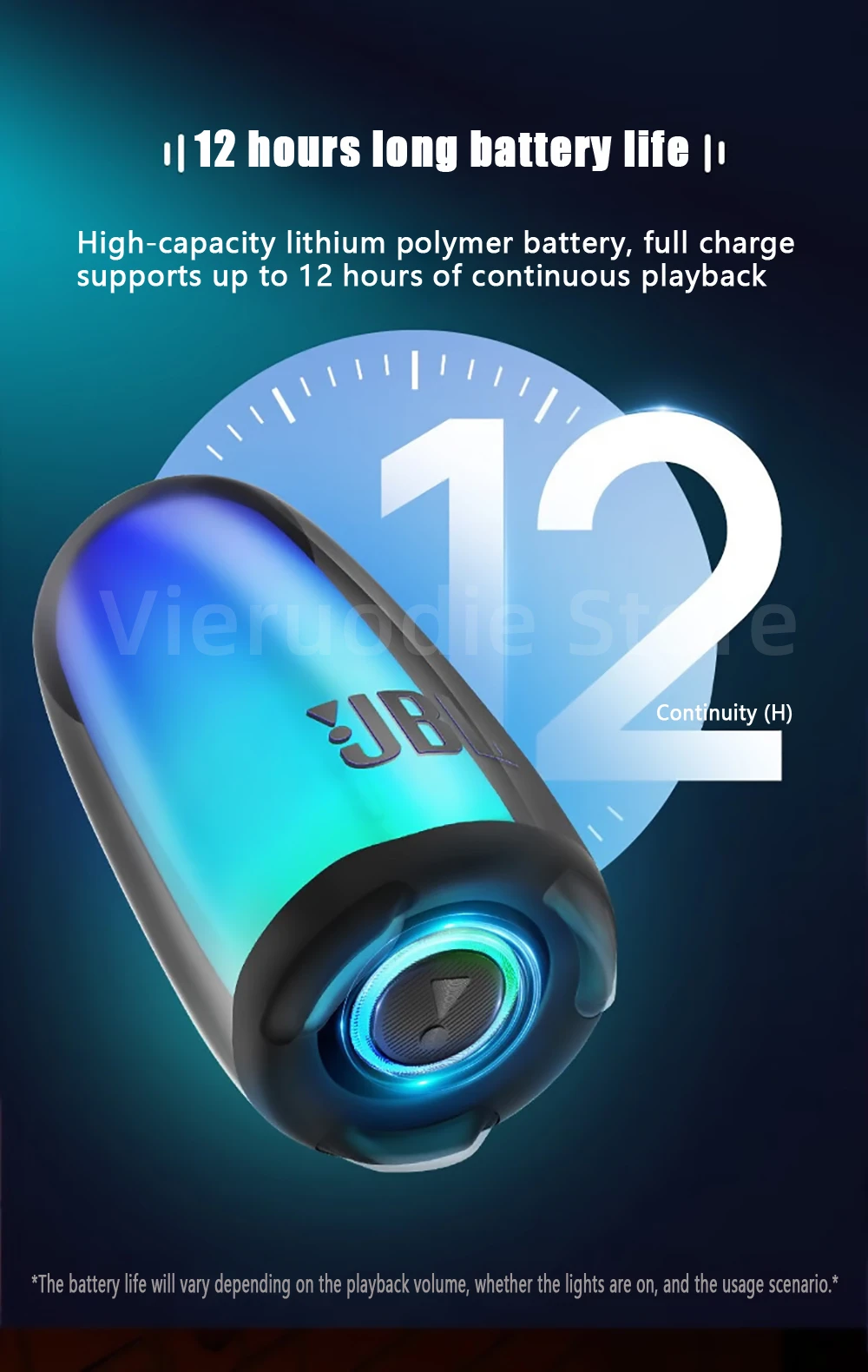 JBL Pulse 5 Portable Bluetooth speaker with light show description image 7