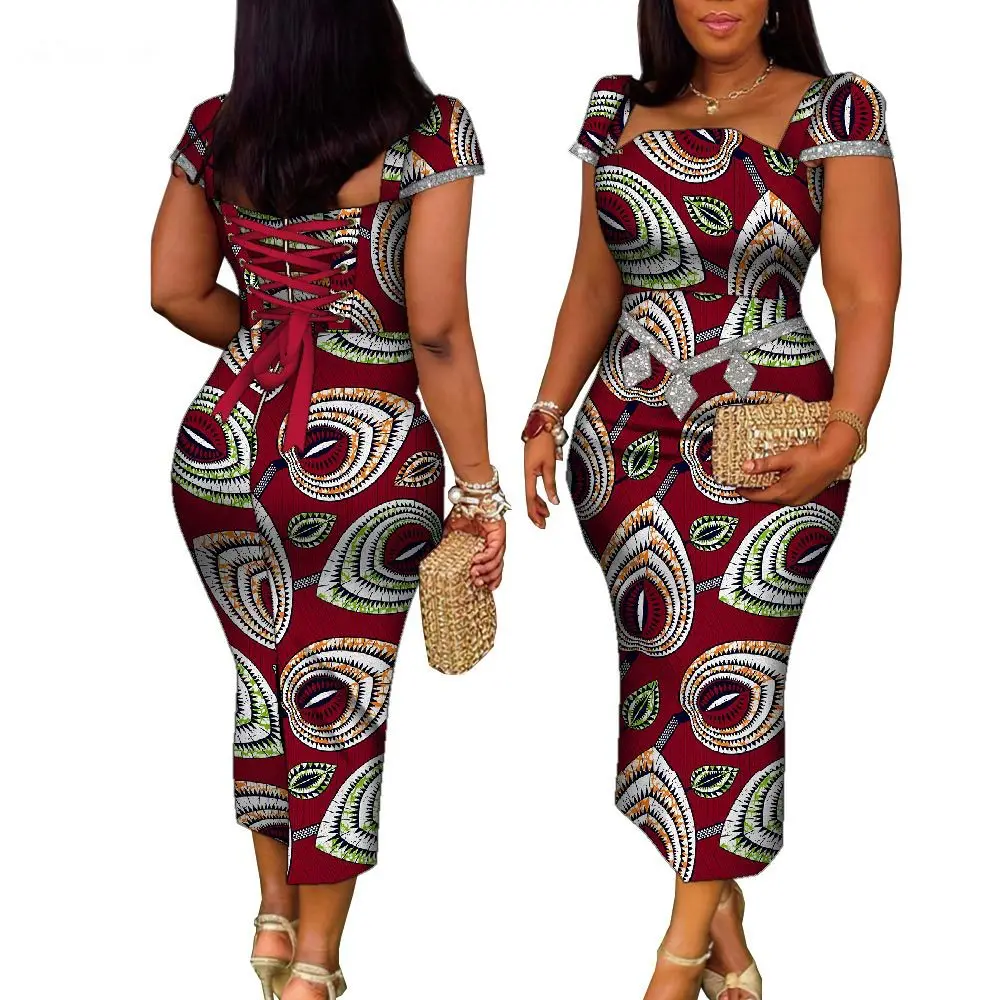 Buy Ankara Printed Dresses Off Shoulder Short Puff Sleeve Sexy Bodyco Midi  African Gowns Summer Dress for Women Evening Party Outfit at Aliexpress for  . Find more , and products. Enjoy ✓Free Shipping ...