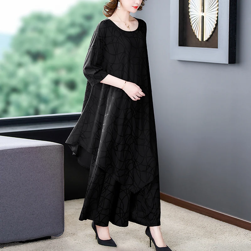 Women Floral Short Sleeve Cardigan Dress+Wide Leg Pants Two Piece Sets 2024 Korean Fashion Elegant Luxury Two Peice Dress Sets