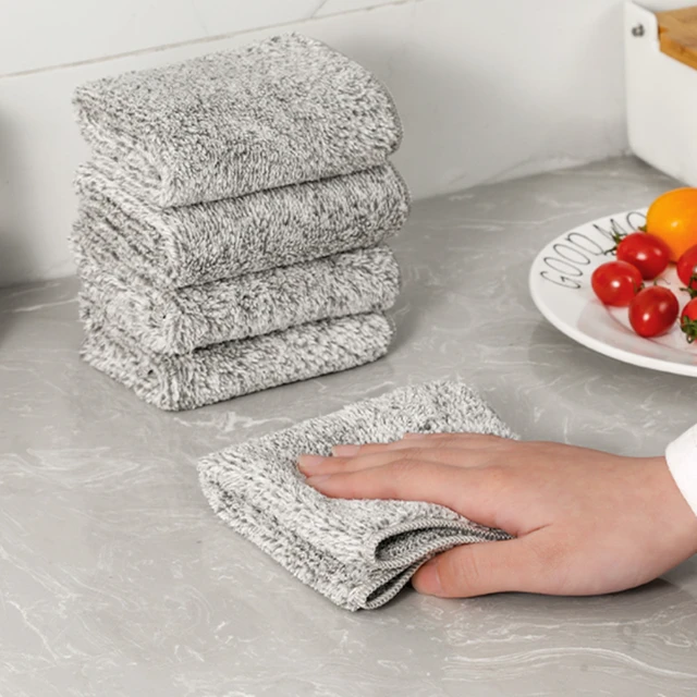 Microfiber Kitchen Towel Set Bamboo Fier Towels for Kitchen Napkin Soft Dish  Cloth Absorbent Cleaning Cloth Rags 2/4/5Pcs
