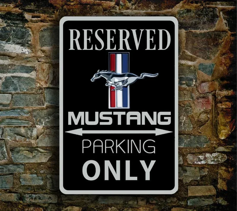 Fashion Ford Mustang Parking Only Sign Metal – Mustang Signs Garage Sign Mustang Gift Garage Decoration 1