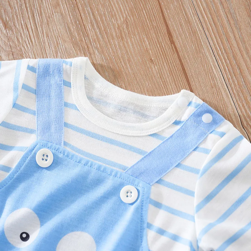 Baby Rompers Baby Jumpsuit Cotton Jumpsuit Baby Clothing 0-18 Baby Jumpsuit Cute Cartoon Strap Octopus Casual And Comfortable Soft Boy And Girl Summer Short Sleeved Newborn Clothes