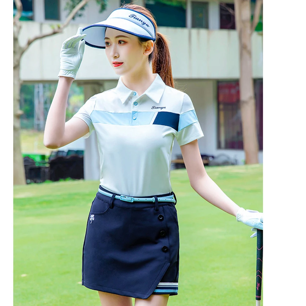 

PGM Golf Women's T-Shirts Sports Leisure Summer Short Sleeve Lady Clothing Elasticity Quick Dry Breathable Soft S-XL