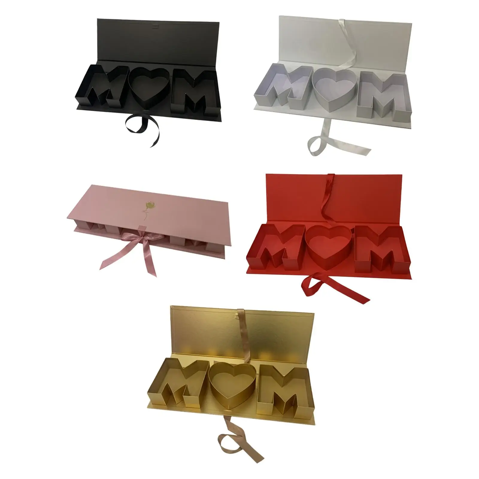 Mom Letter Shaped Empty Flower Box Mother's Day Fillable Gift Box for ...